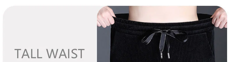 Winter Velvet Wide Leg Pants Women New Baggy Thicken Lace Up Straight Sweatpants Plush Liend Warm Pantalones High Wasit Spodnie