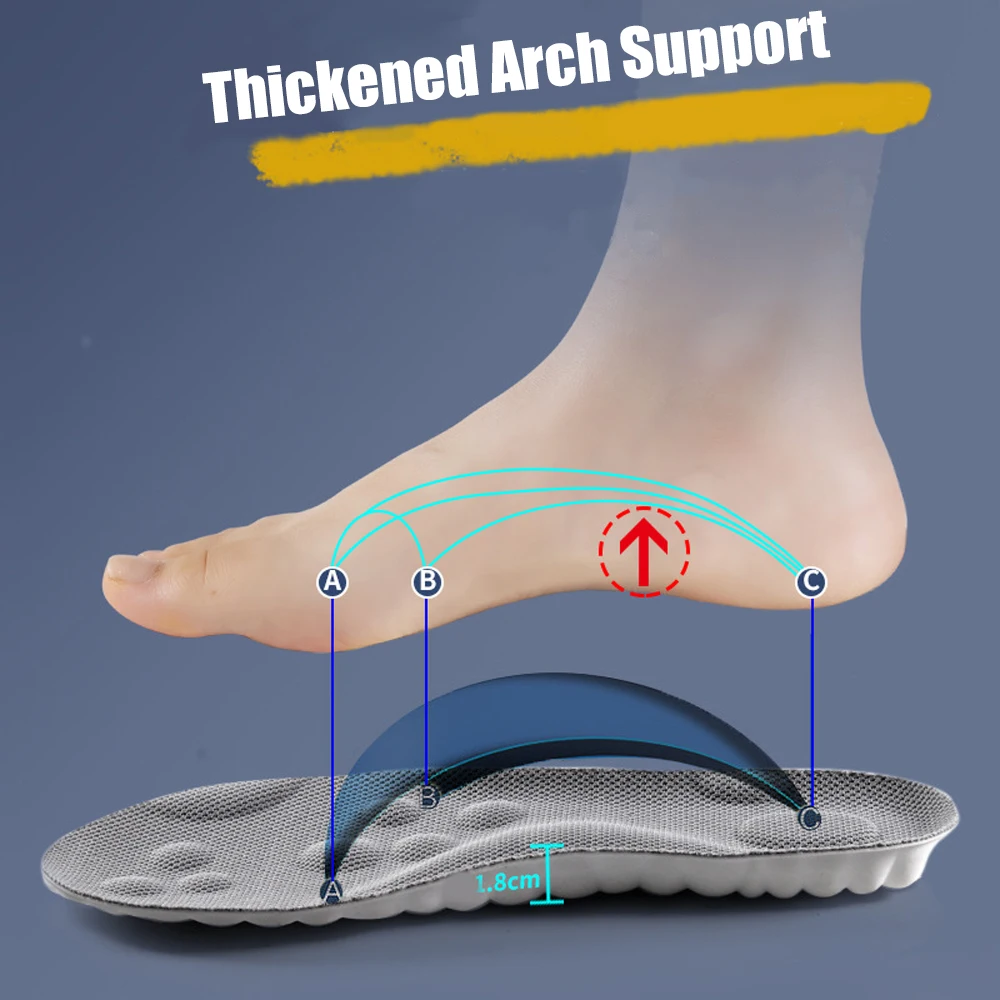 High Quality Sports Insoles for Shoes Men Memory Foam Woman Templates Arch Support Orthopedic Insoles for Sneakers Shoe Pad