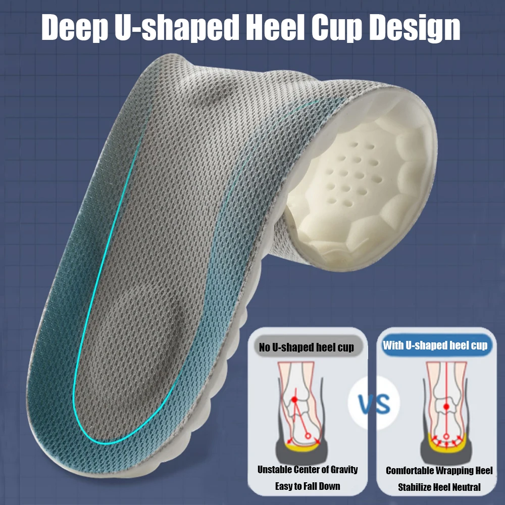 High Quality Sports Insoles for Shoes Men Memory Foam Woman Templates Arch Support Orthopedic Insoles for Sneakers Shoe Pad