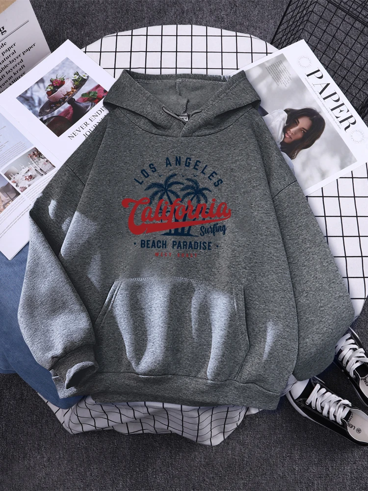 San Francisco, California Beach Paradise Hoody Womens Hip Hop New Hoodie Cartoons Loose Sportswear Autumn Fleece Female Pullover