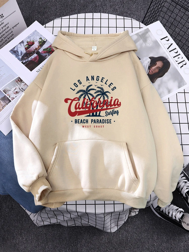 San Francisco, California Beach Paradise Hoody Womens Hip Hop New Hoodie Cartoons Loose Sportswear Autumn Fleece Female Pullover