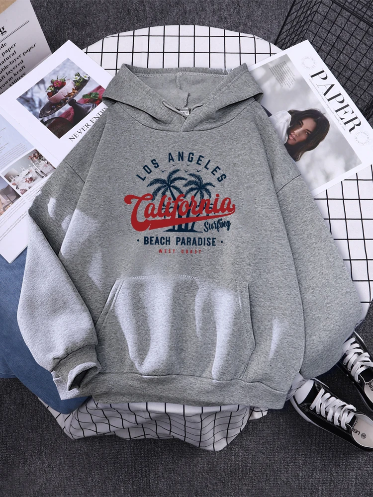 San Francisco, California Beach Paradise Hoody Womens Hip Hop New Hoodie Cartoons Loose Sportswear Autumn Fleece Female Pullover