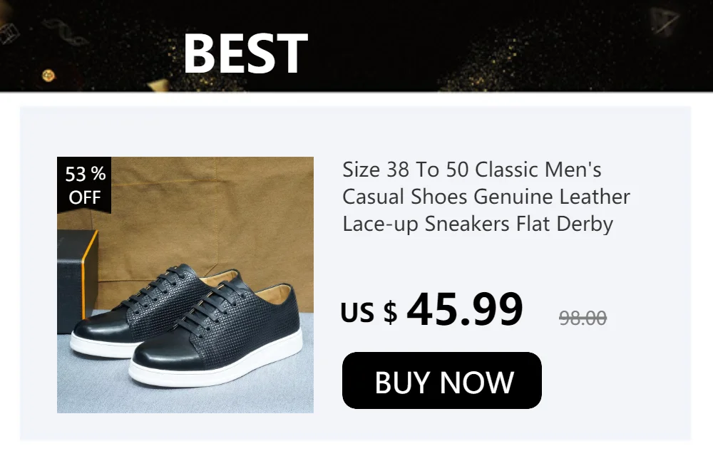 Size 38 To 50 Classic Men's Casual Shoes Genuine Leather Lace-up Sneakers Flat Derby Shoes Driving Shopping Work Shoes for Men