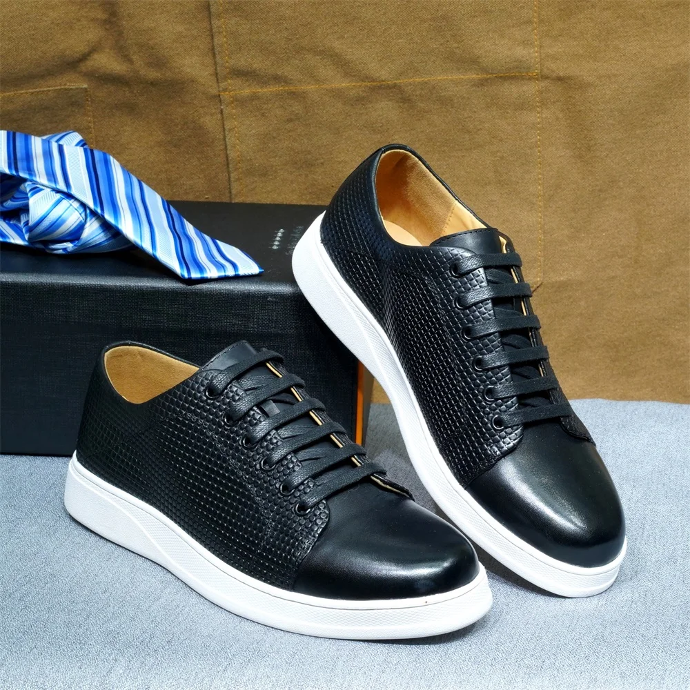 Size 38 To 50 Classic Men's Casual Shoes Genuine Leather Lace-up Sneakers Flat Derby Shoes Driving Shopping Work Shoes for Men