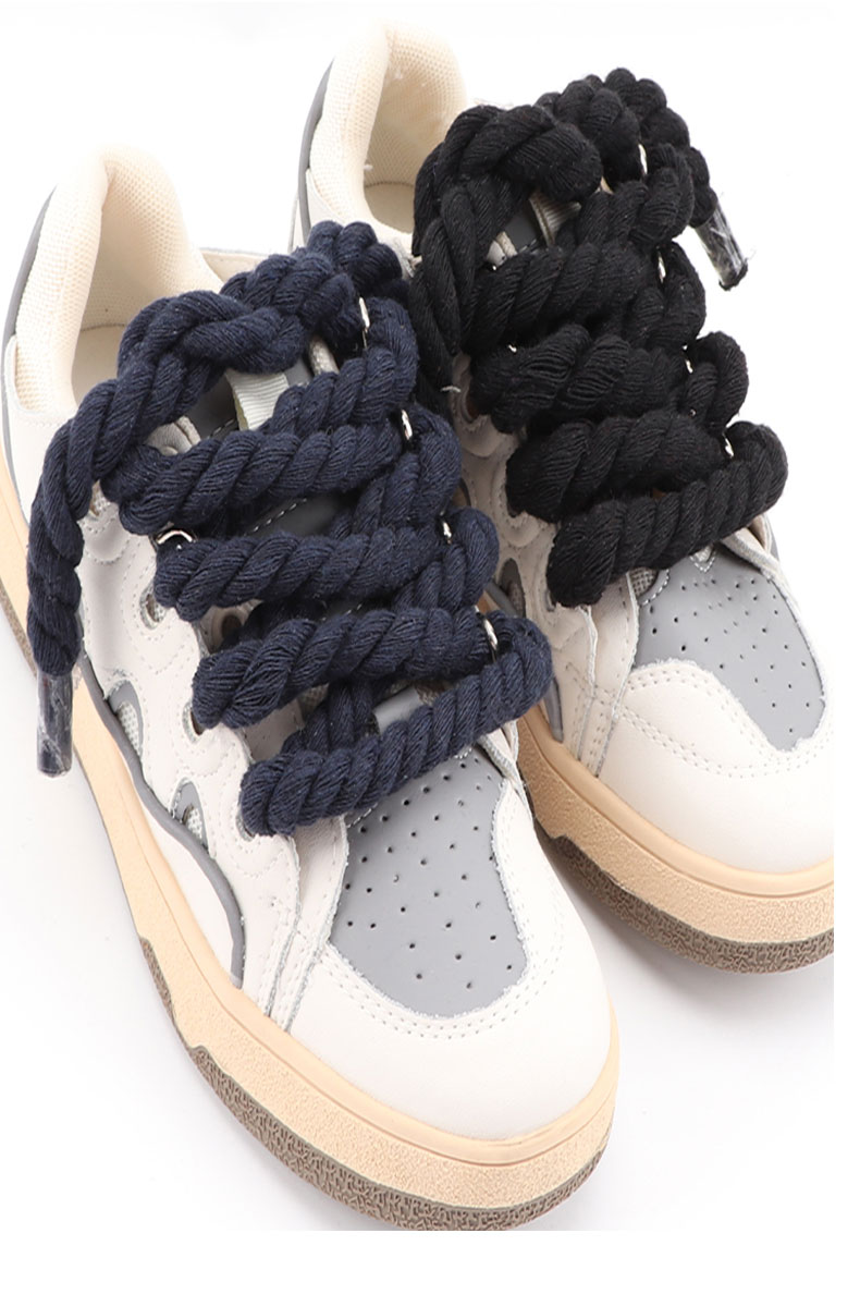New Fashion Bold 10MM Width Round Linen Shoelaces for Sneakers Suitable Board Shoes Canvas AF1/AJ Round Shoes Boot Shoelace