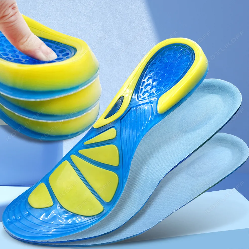 Silicone Soft Insoles Sport High Elastic Cushion Orthotic Arch Support Foot Pain Massage Gel Orthotic Arch Foot Care Comfort Pad