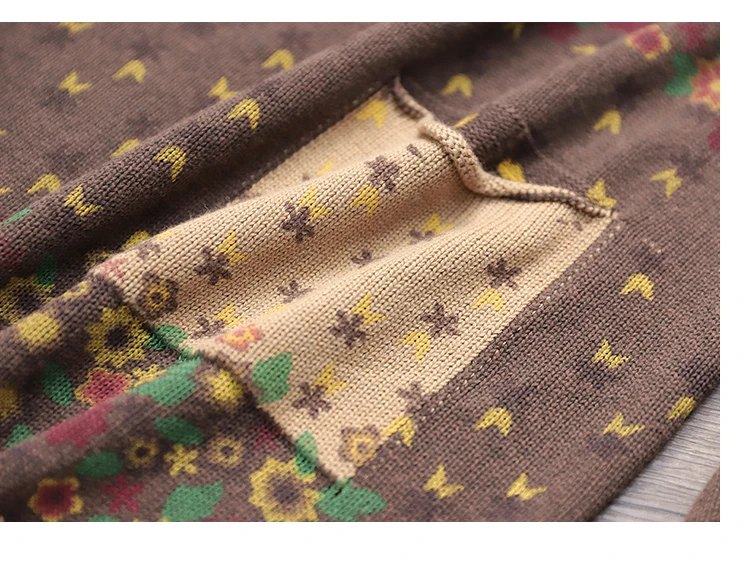 Amax luluE Brand Spring Korean Floral Sweaters Women Printed Vintage Classic Leisure Jumpers 2023 Ladies Casual Knitted Pullover