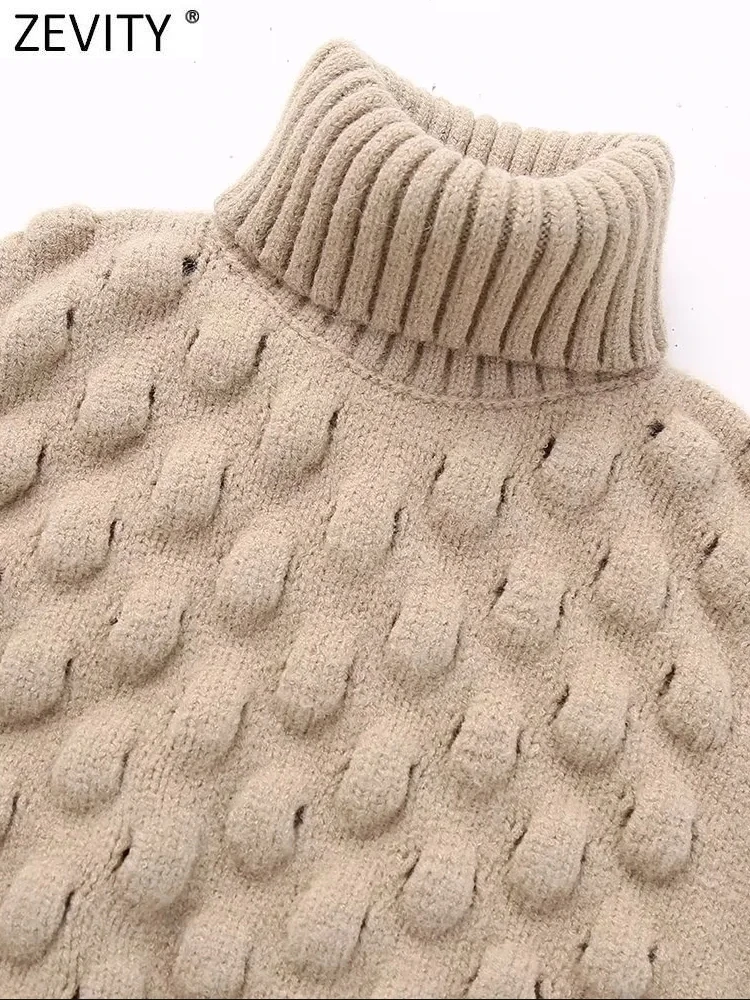 Zevity 2023 Women Fashion Sleeveless High Collar Texture Knitting Vest Sweater Female Irregular Crop Pullovers Coat Tops SW5527
