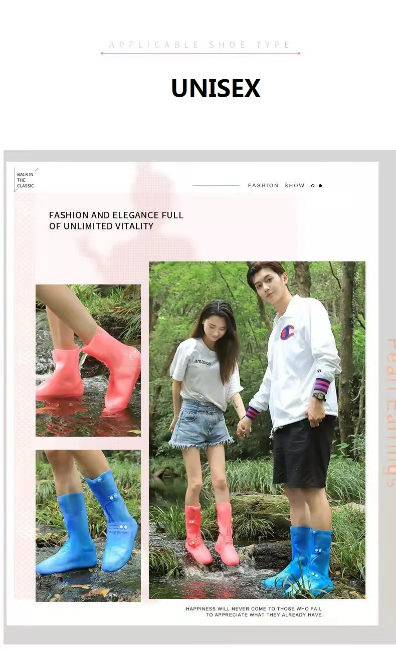 Tall Visitor Overshoes High Tube Galoshes Waterproof Shoes Cover Slip Resistant Overshoes Rain Boots Protector Long Shoe Covers