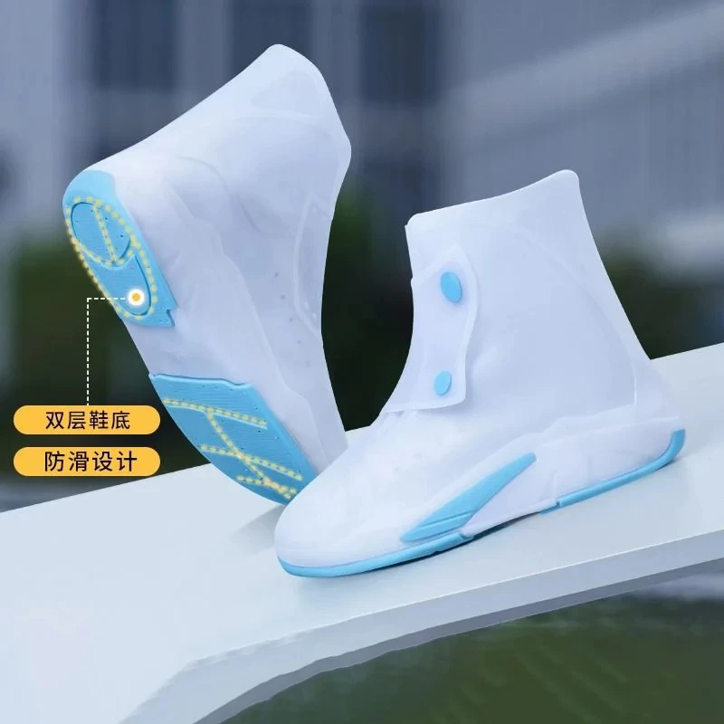 Tall Visitor Overshoes High Tube Galoshes Waterproof Shoes Cover Slip Resistant Overshoes Rain Boots Protector Long Shoe Covers