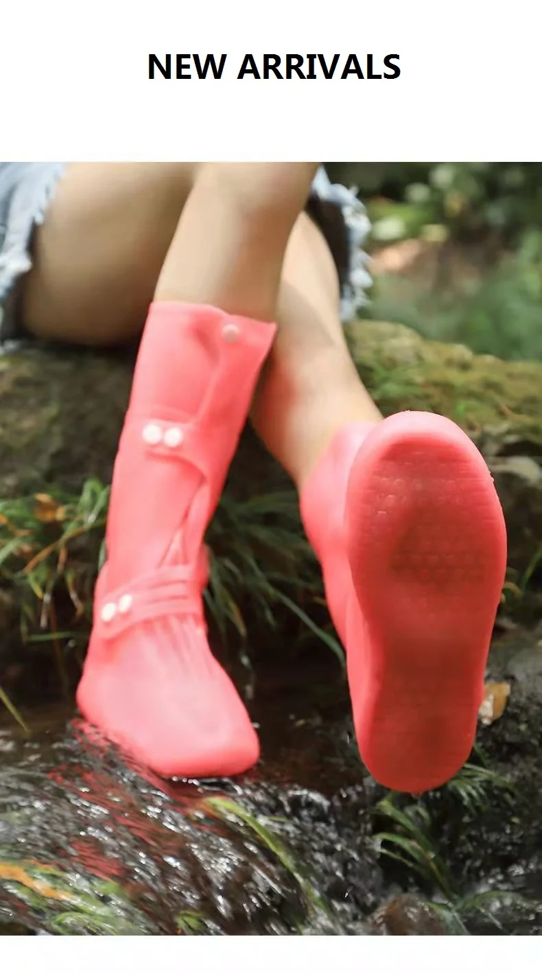 Tall Visitor Overshoes High Tube Galoshes Waterproof Shoes Cover Slip Resistant Overshoes Rain Boots Protector Long Shoe Covers