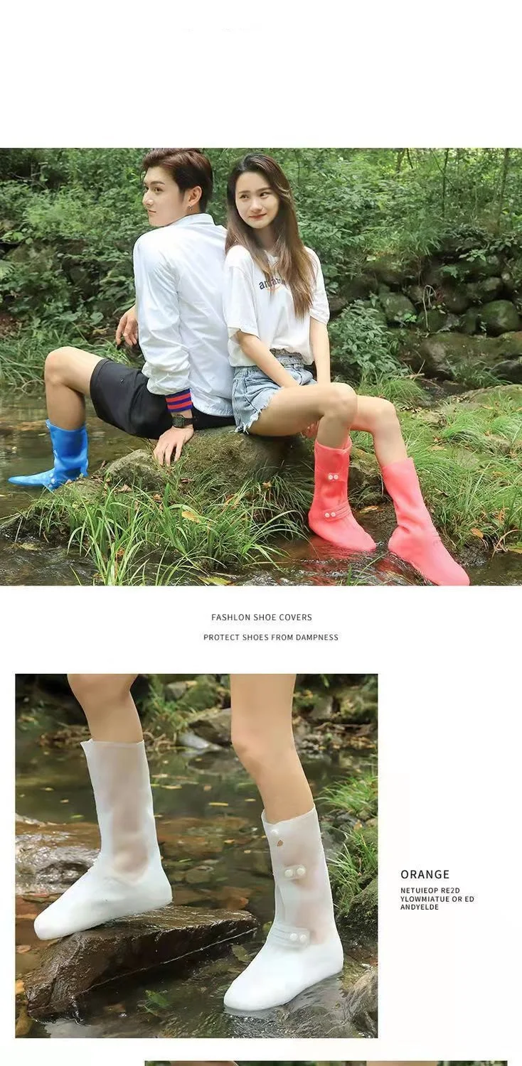 Tall Visitor Overshoes High Tube Galoshes Waterproof Shoes Cover Slip Resistant Overshoes Rain Boots Protector Long Shoe Covers