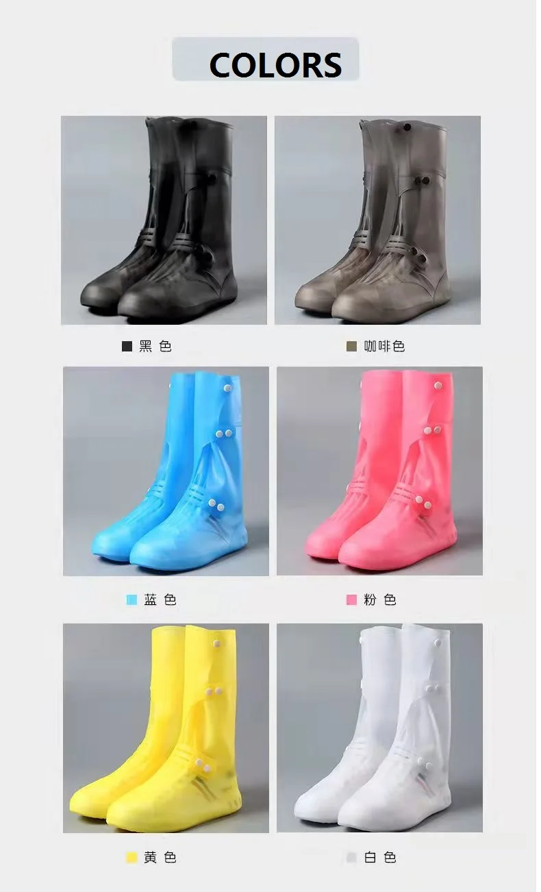 Tall Visitor Overshoes High Tube Galoshes Waterproof Shoes Cover Slip Resistant Overshoes Rain Boots Protector Long Shoe Covers