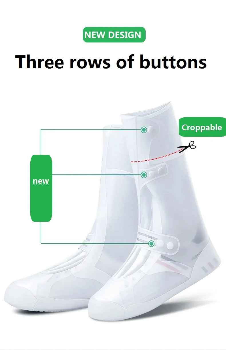 Tall Visitor Overshoes High Tube Galoshes Waterproof Shoes Cover Slip Resistant Overshoes Rain Boots Protector Long Shoe Covers