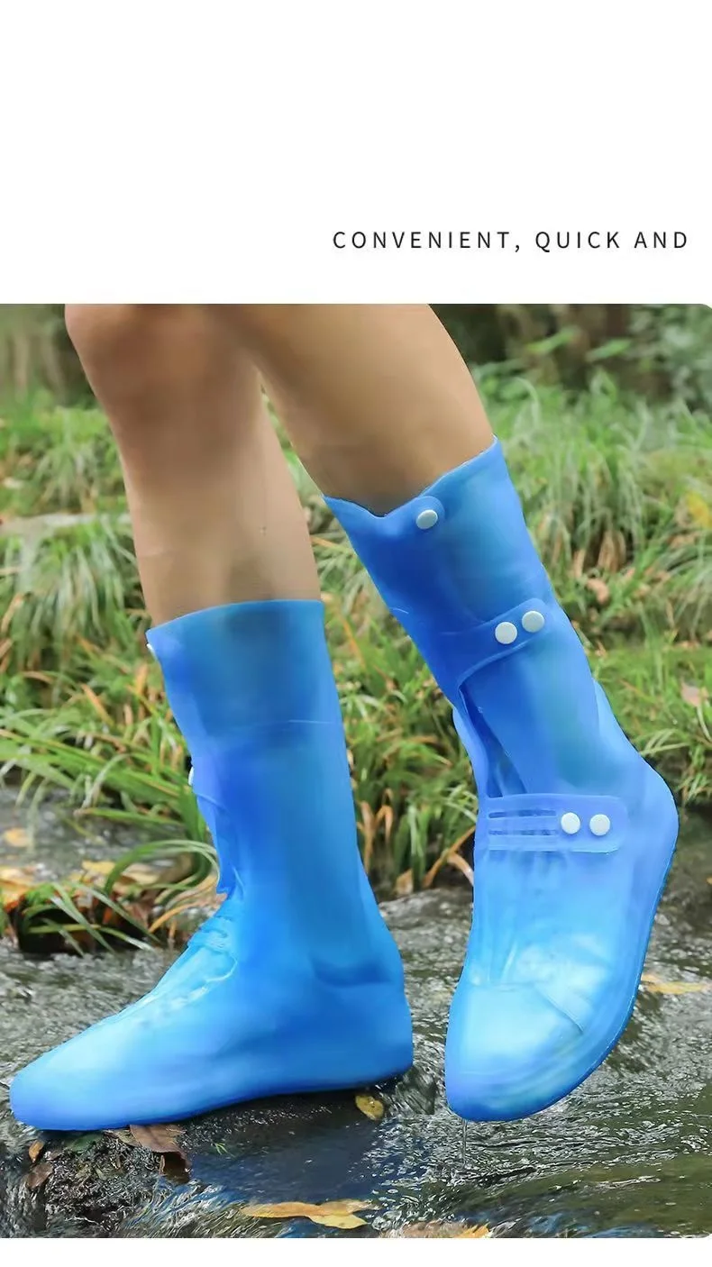 Tall Visitor Overshoes High Tube Galoshes Waterproof Shoes Cover Slip Resistant Overshoes Rain Boots Protector Long Shoe Covers