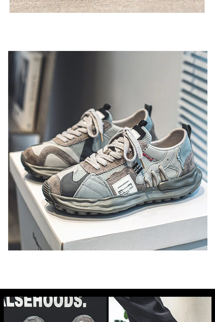 2023 Autumn Men Shoes Casual Sneakers Male Dissolve Thick Shoes Platform Walking Outdoor Sports Shoes Chaussure Homme