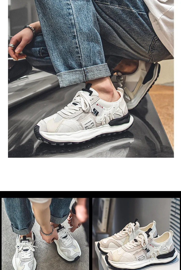 2023 Autumn Men Shoes Casual Sneakers Male Dissolve Thick Shoes Platform Walking Outdoor Sports Shoes Chaussure Homme