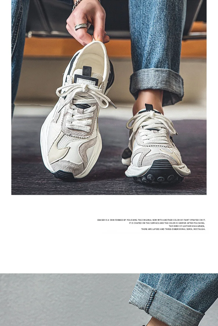 2023 Autumn Men Shoes Casual Sneakers Male Dissolve Thick Shoes Platform Walking Outdoor Sports Shoes Chaussure Homme
