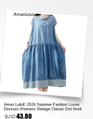 Amax luluE 2026 Summer Womens Fashion Sleeveless Loose Denim Mini Dresses Ladies Luxury Casual Vintage Oversized Cotton Vestidos