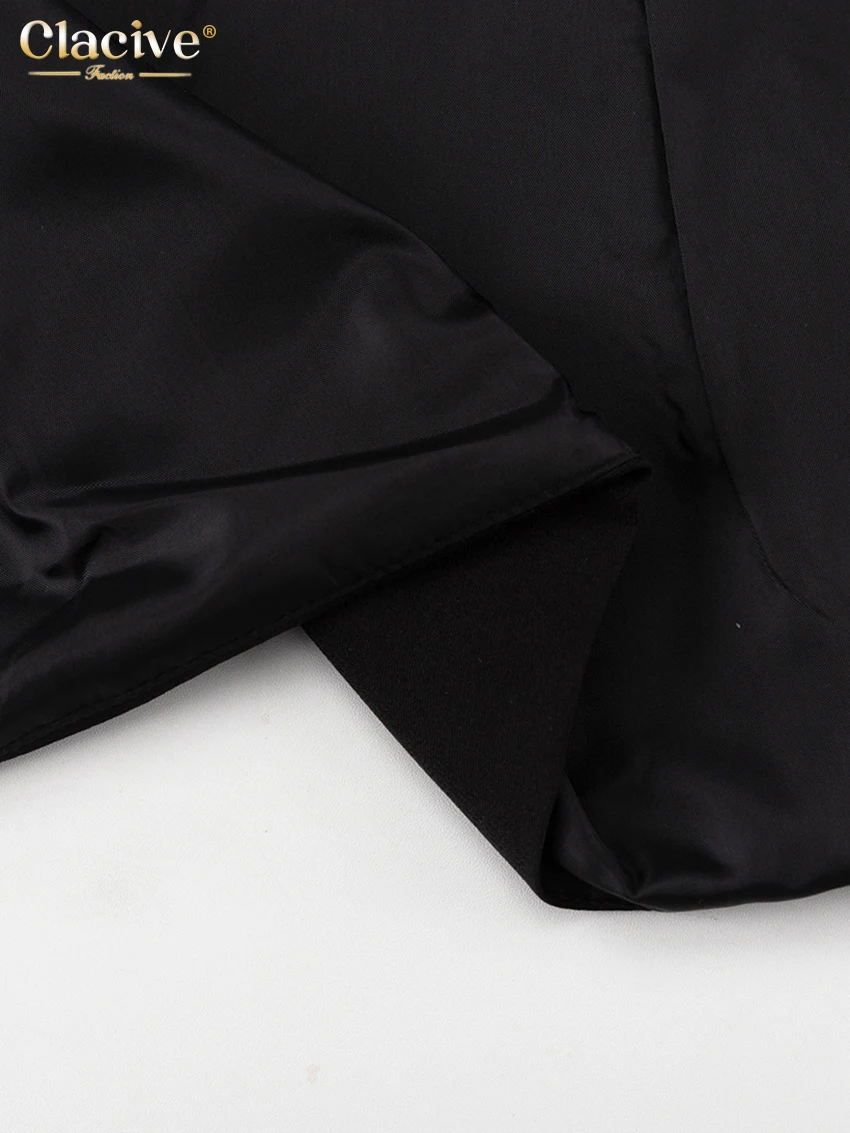 Clacive Bodycon Black Office Women's Shirt Fashion Square Collar Long Sleeve Shirts Elegant Classic Solid Tops Female Clothing