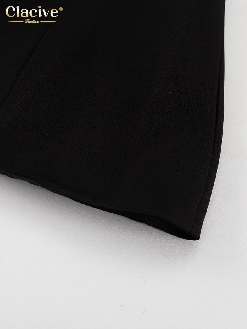 Clacive Bodycon Black Office Women's Shirt Fashion Square Collar Long Sleeve Shirts Elegant Classic Solid Tops Female Clothing