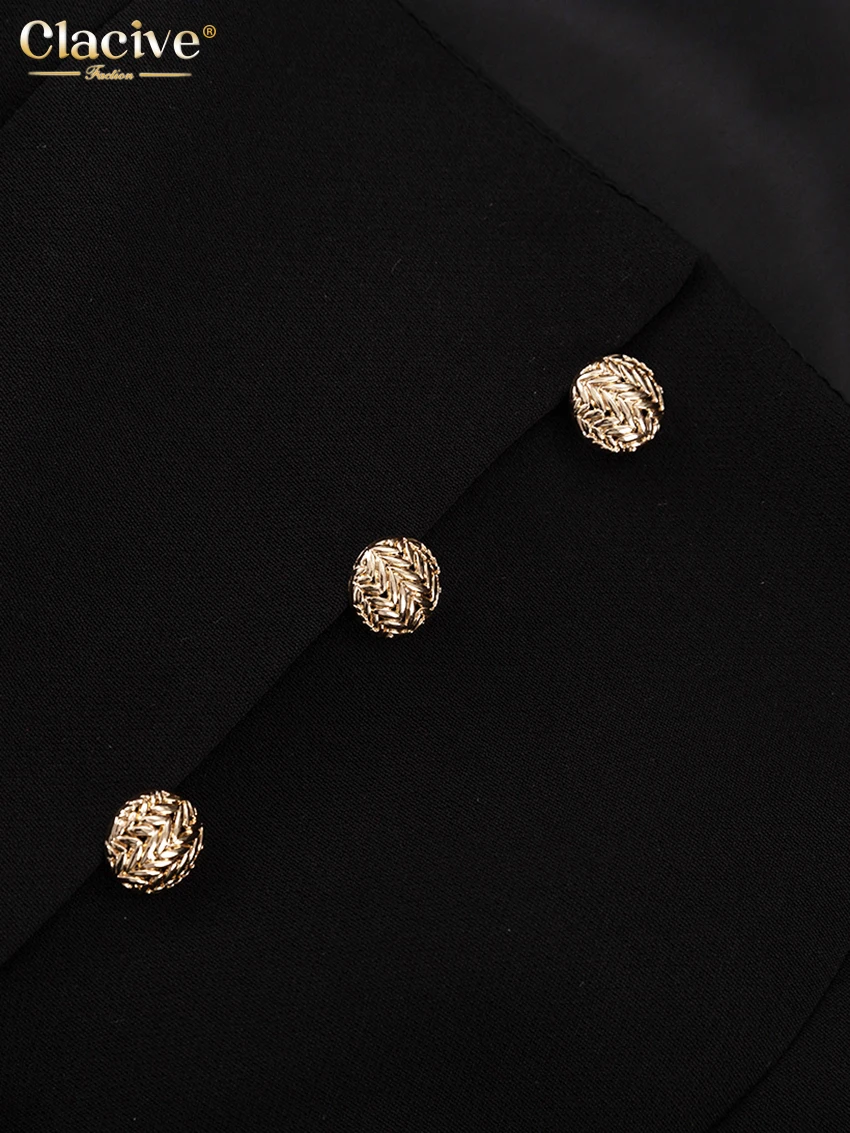 Clacive Bodycon Black Office Women's Shirt Fashion Square Collar Long Sleeve Shirts Elegant Classic Solid Tops Female Clothing