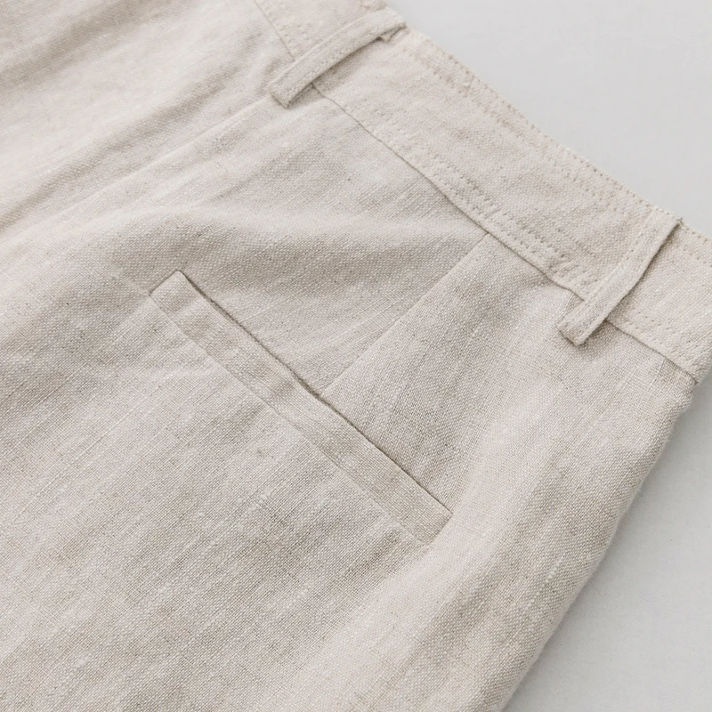 2026 Summer 100% Linen Women's Shorts Casual High Waist Wide Leg Button Up Elegant Ol Short Pants Femme