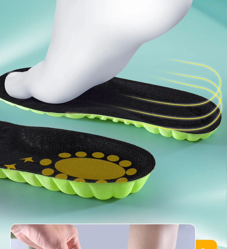High Elasticity Latex Sport Insoles Soft Shoe Pads Arch Support Orthotic Insoles Breathable Deodorant Shock Absorption Cushion