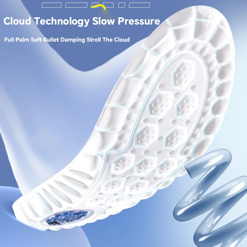 High Elasticity Latex Sport Insoles Soft Shoe Pads Arch Support Orthotic Insoles Breathable Deodorant Shock Absorption Cushion