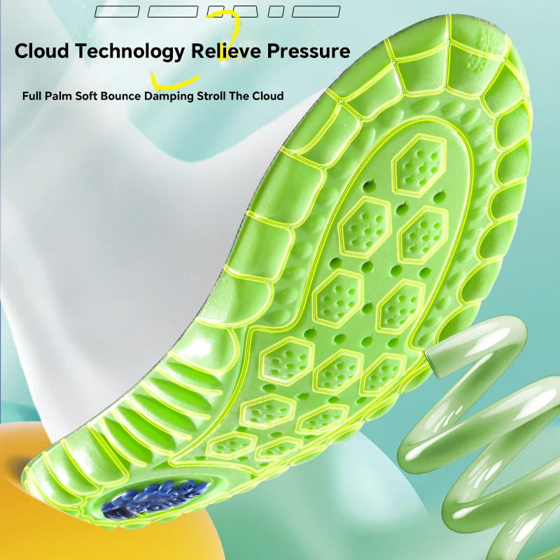 High Elasticity Latex Sport Insoles Soft Shoe Pads Arch Support Orthotic Insoles Breathable Deodorant Shock Absorption Cushion