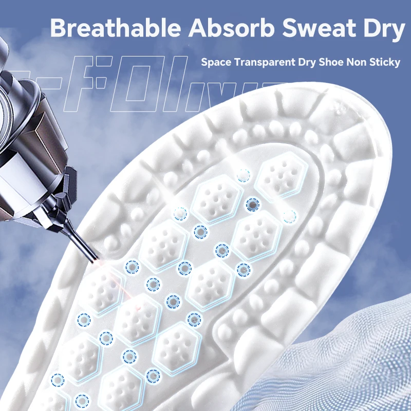 High Elasticity Latex Sport Insoles Soft Shoe Pads Arch Support Orthotic Insoles Breathable Deodorant Shock Absorption Cushion