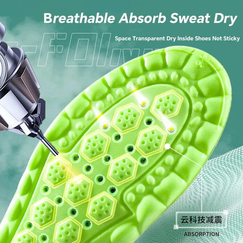 High Elasticity Latex Sport Insoles Soft Shoe Pads Arch Support Orthotic Insoles Breathable Deodorant Shock Absorption Cushion