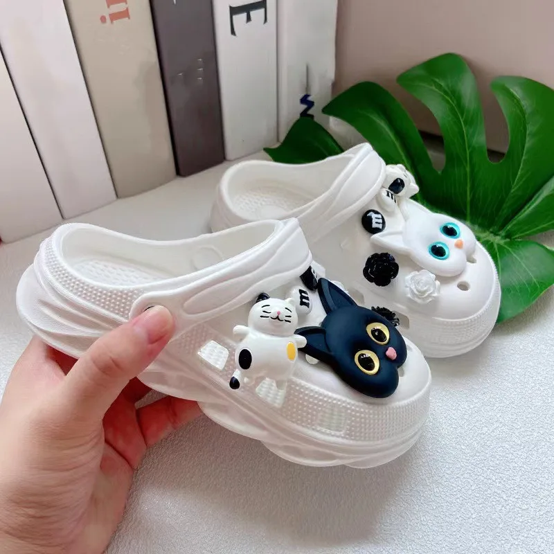Lovely Cartoon Cat Hole Shoe Charms Decorations Eyes with Beautiful Pupils Shoes Buckle DIY 3D Hole Shoe Accessories