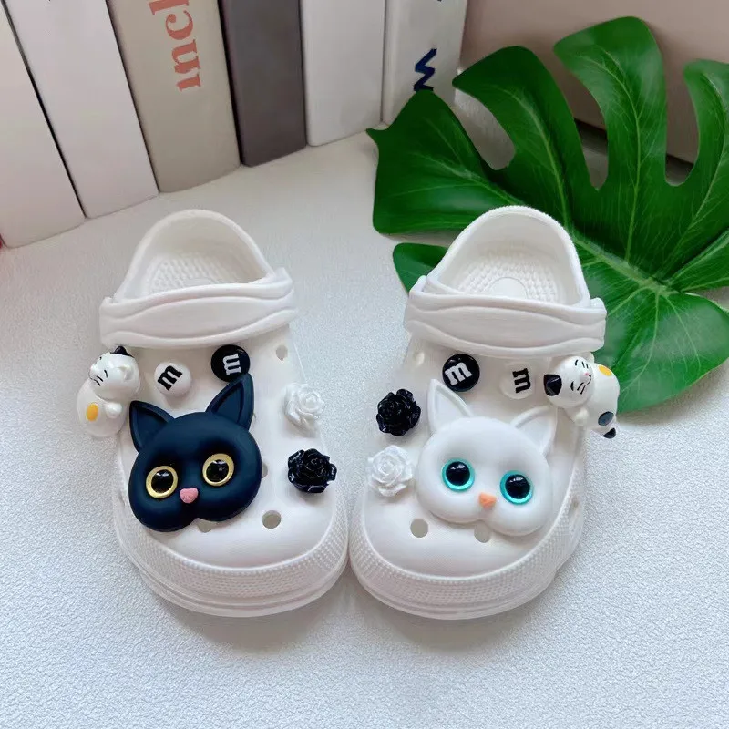 Lovely Cartoon Cat Hole Shoe Charms Decorations Eyes with Beautiful Pupils Shoes Buckle DIY 3D Hole Shoe Accessories