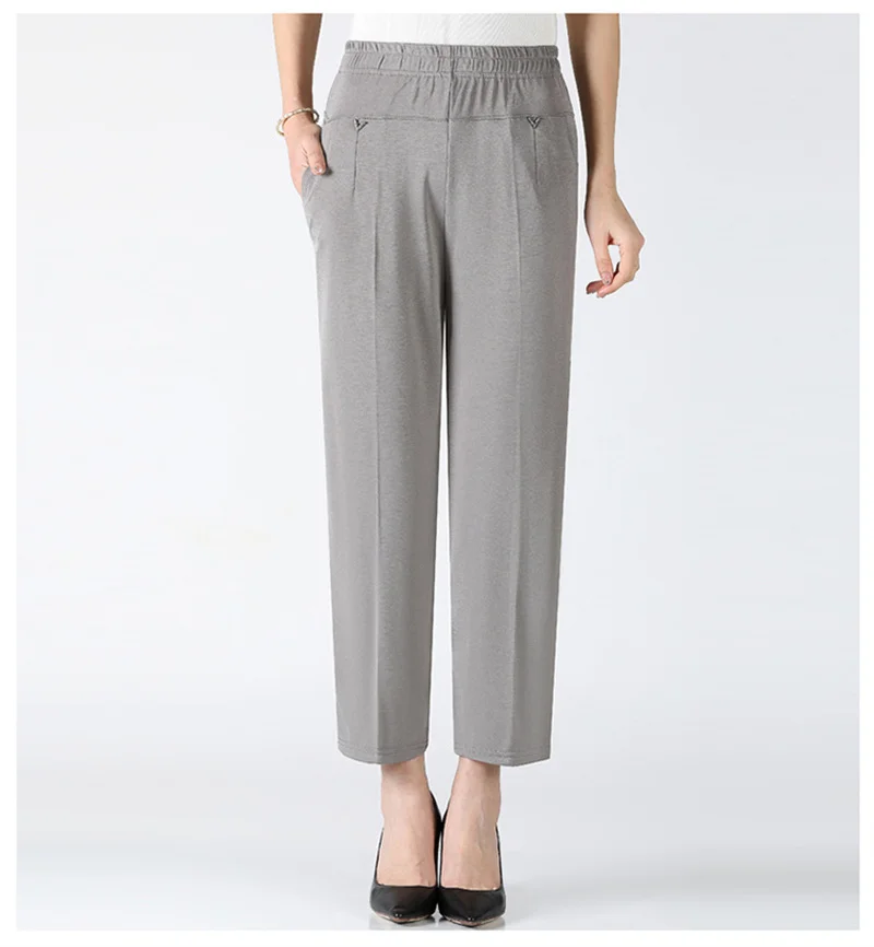 Women Pants 2025 New Summer Casual Loose Super Oversized Thin Elastic Waist Straight Pants Middle Aged Female Trousers 7XL 8XL