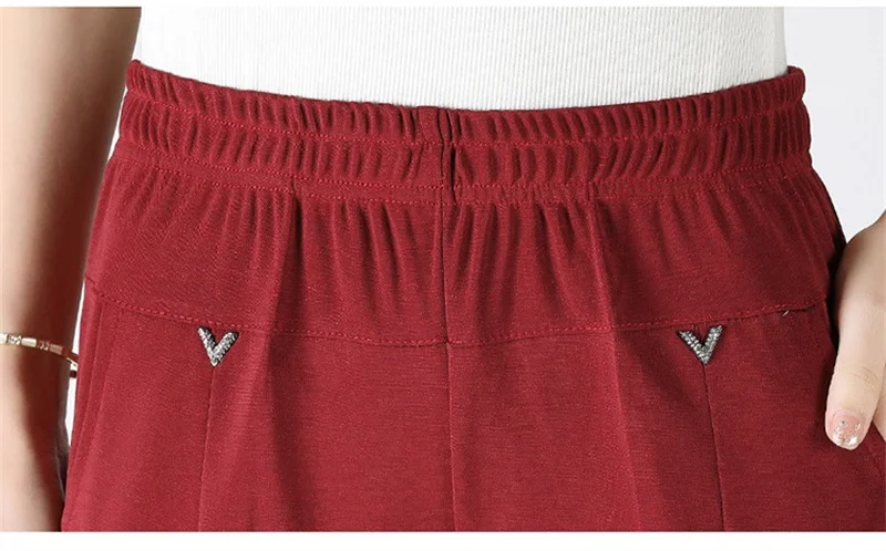 Women Pants 2025 New Summer Casual Loose Super Oversized Thin Elastic Waist Straight Pants Middle Aged Female Trousers 7XL 8XL