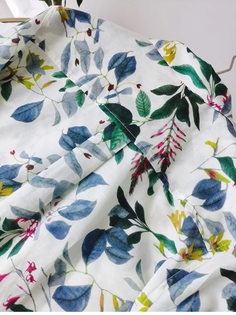 Birdtree 30% Silk 70%Cotton Shirt Women's Lapel Vintage Long Sleeves French Resort Style Loose Blouse Spring New T41118QD