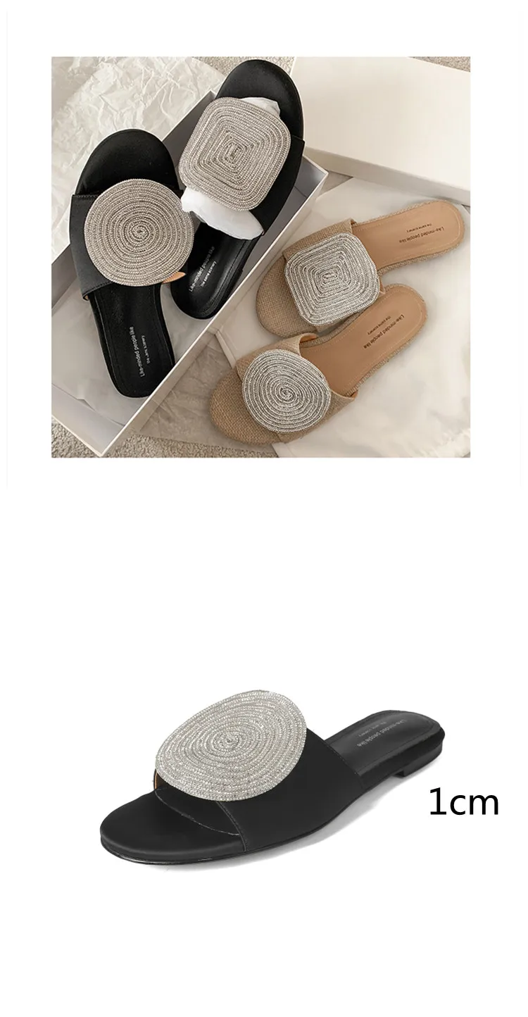 MKKHOU Fashion Sandals Women's New High Quality Linen Flat Bottom Slippers Minimalist Outdoor Slippers Beach Shoes