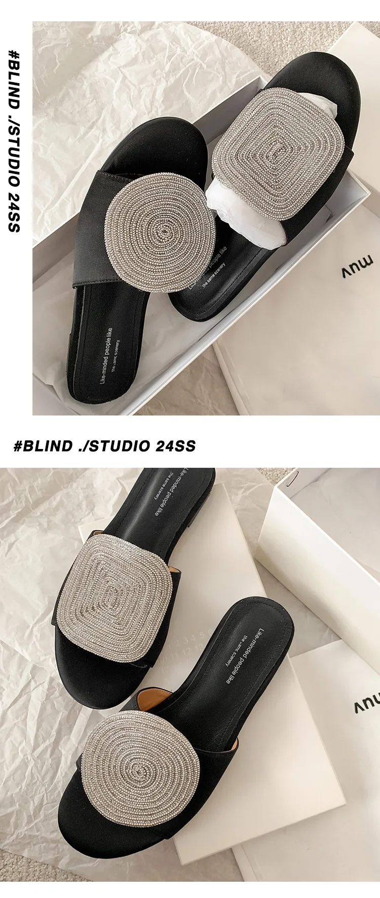 MKKHOU Fashion Sandals Women's New High Quality Linen Flat Bottom Slippers Minimalist Outdoor Slippers Beach Shoes