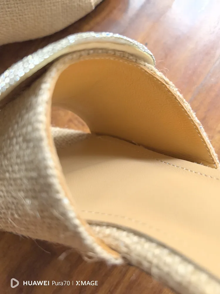 MKKHOU Fashion Sandals Women's New High Quality Linen Flat Bottom Slippers Minimalist Outdoor Slippers Beach Shoes