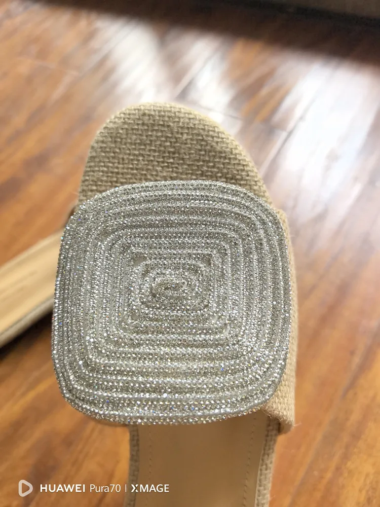 MKKHOU Fashion Sandals Women's New High Quality Linen Flat Bottom Slippers Minimalist Outdoor Slippers Beach Shoes