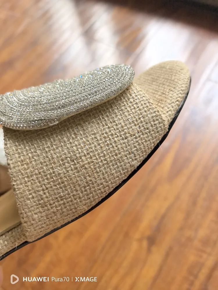 MKKHOU Fashion Sandals Women's New High Quality Linen Flat Bottom Slippers Minimalist Outdoor Slippers Beach Shoes