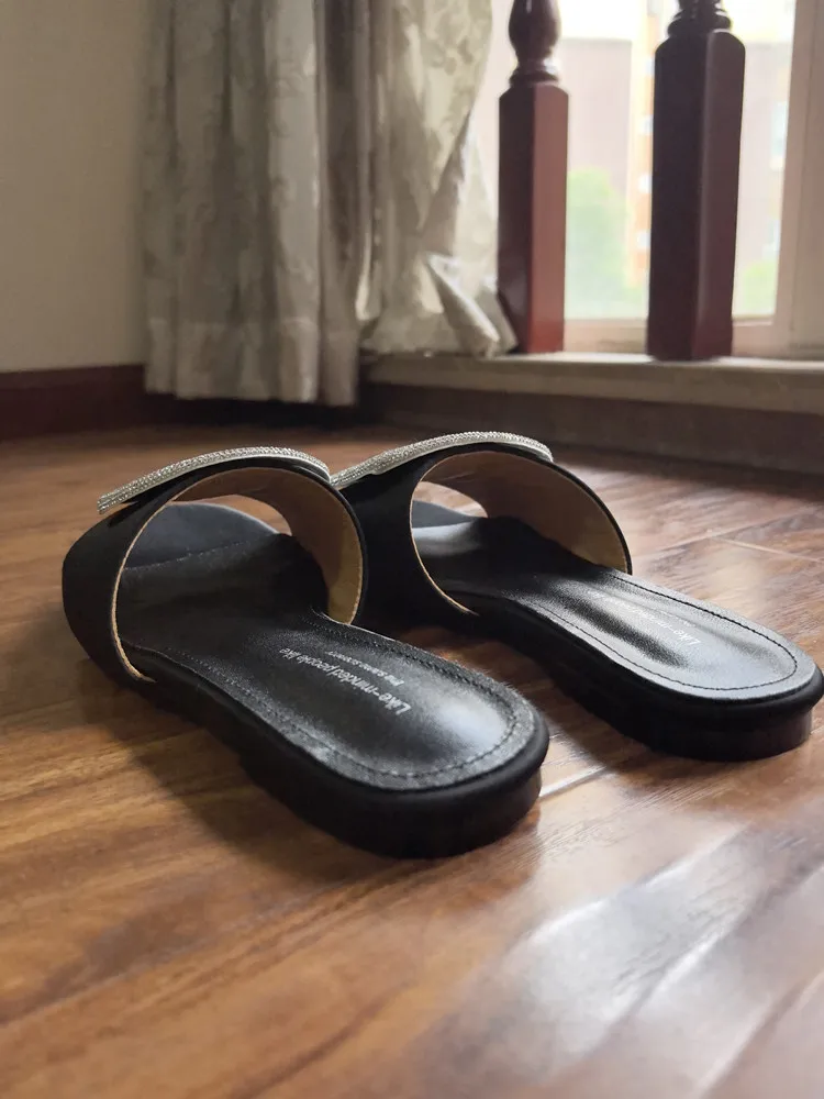 MKKHOU Fashion Sandals Women's New High Quality Linen Flat Bottom Slippers Minimalist Outdoor Slippers Beach Shoes