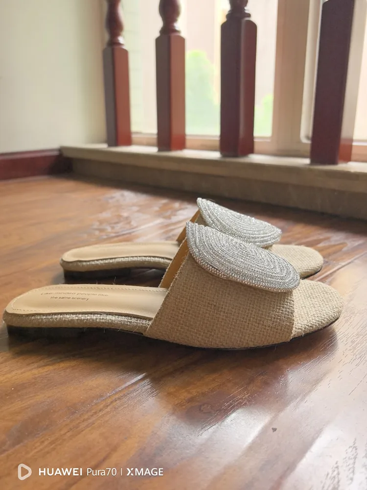 MKKHOU Fashion Sandals Women's New High Quality Linen Flat Bottom Slippers Minimalist Outdoor Slippers Beach Shoes