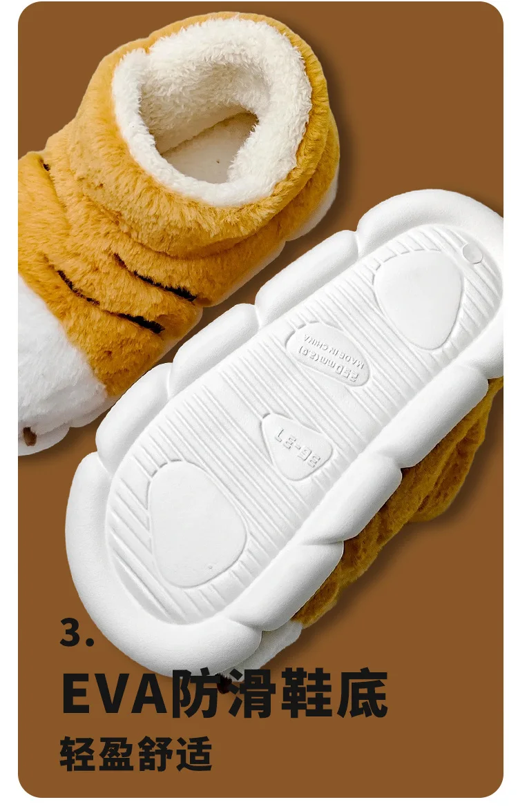 New Tiger Paw Slippers Woman Men Winter Furry Booties Women's Fuzzy Home Shoes Size 44 45 Girls Chrismas Slippers Drop Shipping