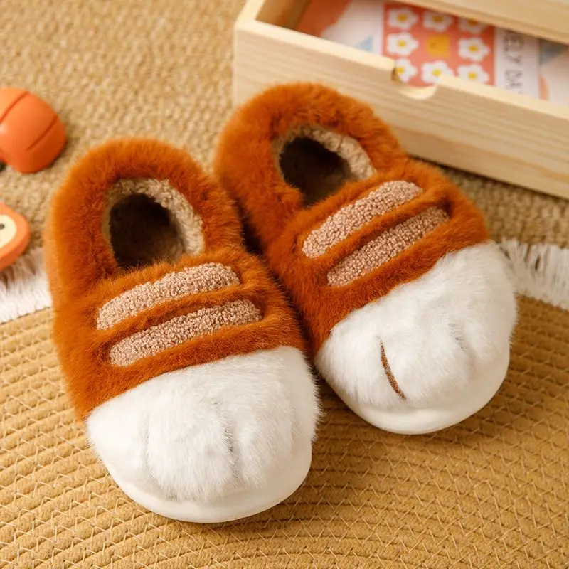New Tiger Paw Slippers Woman Men Winter Furry Booties Women's Fuzzy Home Shoes Size 44 45 Girls Chrismas Slippers Drop Shipping