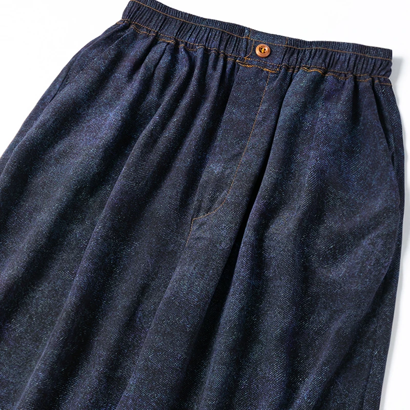 Birdtree, 100%Real Silk Wide Leg Jeans, Women High Waisted Solid, Loose Casual Commute Versatile Trousers, 2026 Summer B461105QC