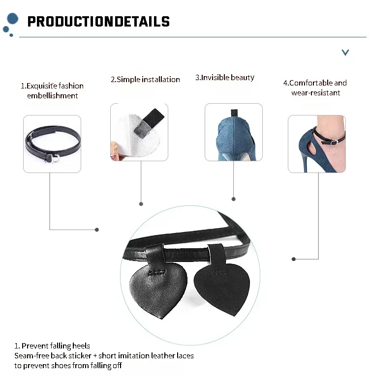 Women High Heels Shoelace No Installed Ankle Shoes Belt Holding Bundle Shoe Laces Anti-drop Heel Protector Anti-wear Accessories