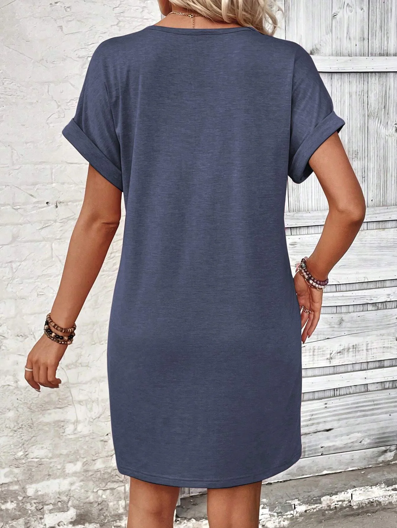 For Women Casual Trend Short Sleeve Mini Dress New Summer Fashion Solid V Neck Button Down Beach Party Dresses Femme Robe