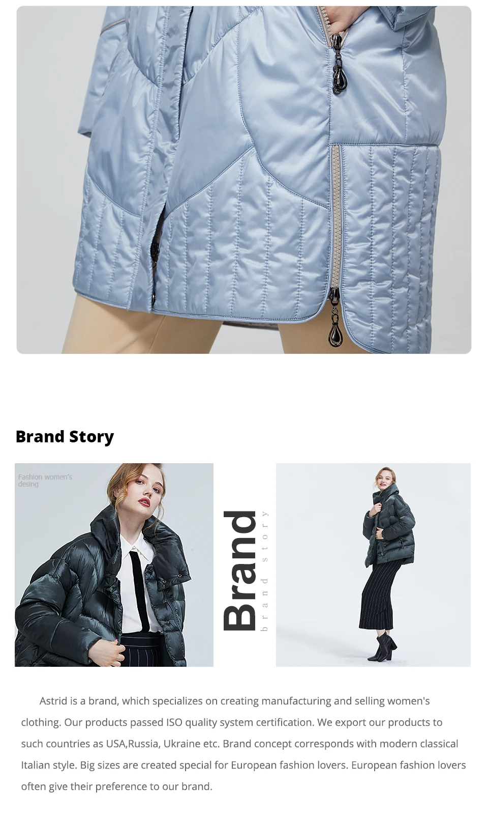 Astrid jacket winter women coat Casual female Parkas Female Hooded Coats solid ukraine Plus Size fashion style best AM-5810